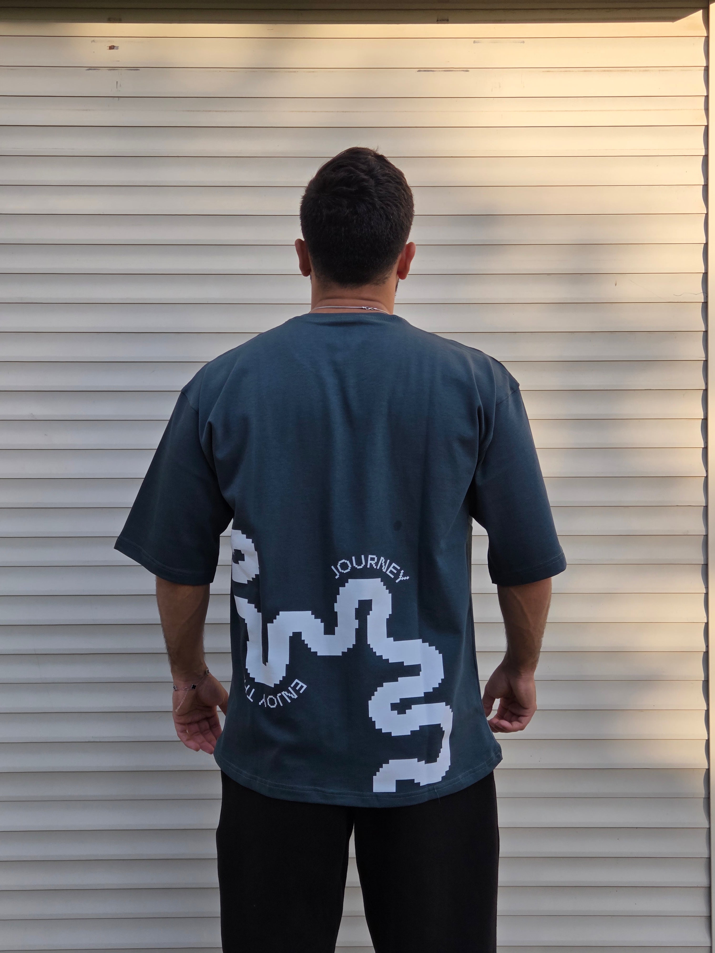 Pixelated Enjoy The Journey  Oversized T-Shirt