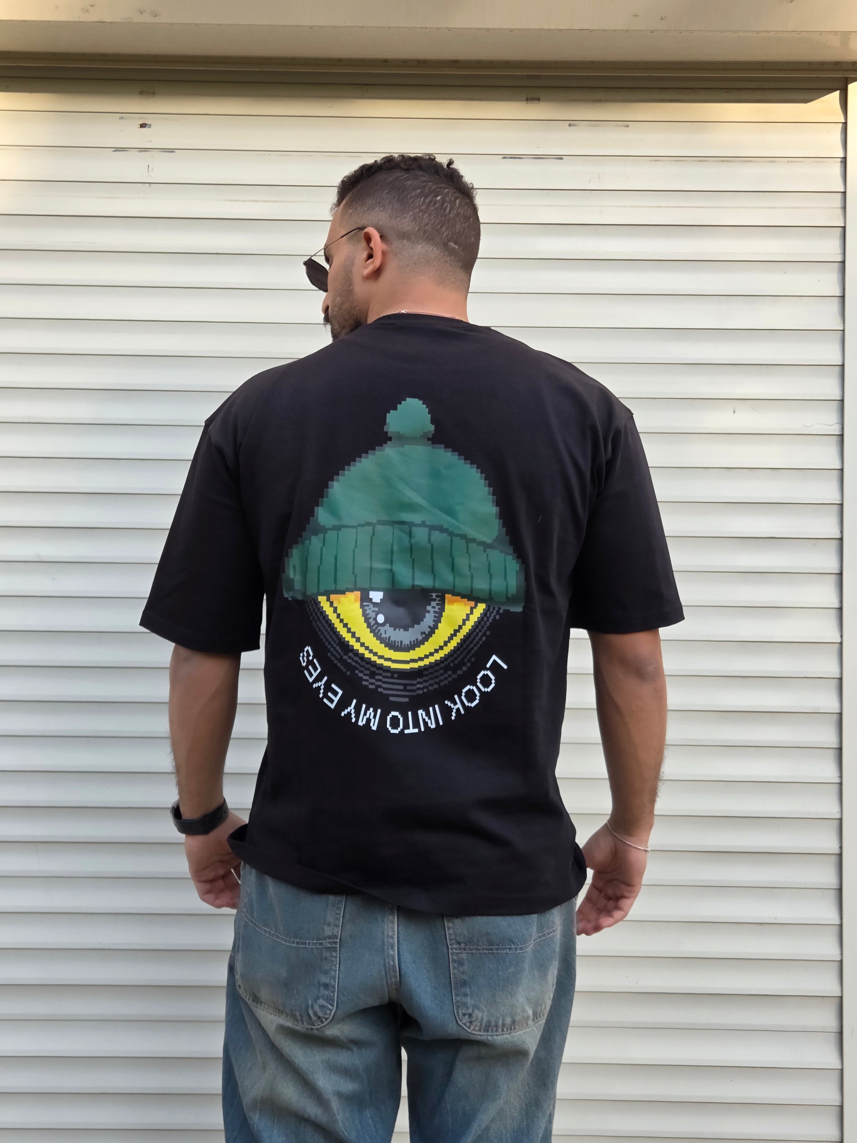 Pixelated Look into my eyes oversized T-shirt