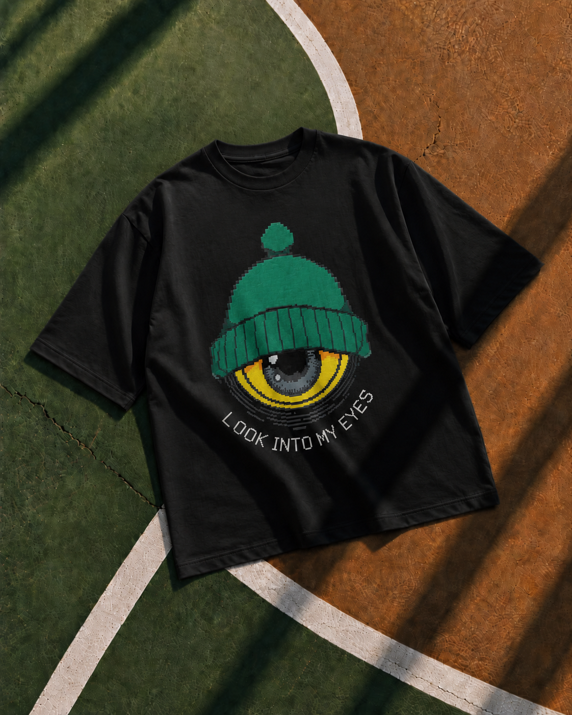 Pixelated Look into my eyes oversized T-shirt